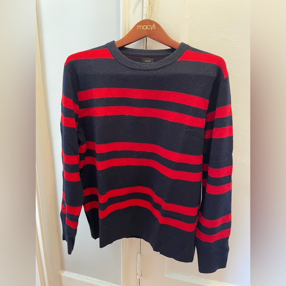 JCrew Striped Lambs Wool Sweater